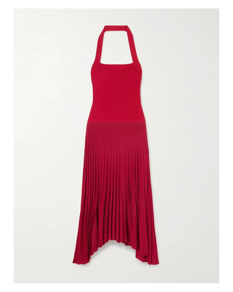 Maria Mcmanus Neckholder-maxikleid Aus Stretch-strick Mit Falten - Rot Rot