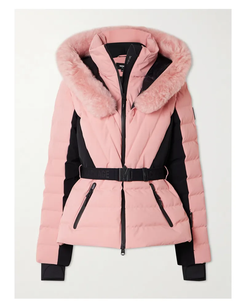 Mackage Elita Gesteppte Skijacke Mit Daunenfüllung, Kapuze Und Gürtel - Pink Pink