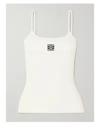 Loewe Anagram Tanktop aus Geripptem Stretch-jersey aus Baumwolle Weiß