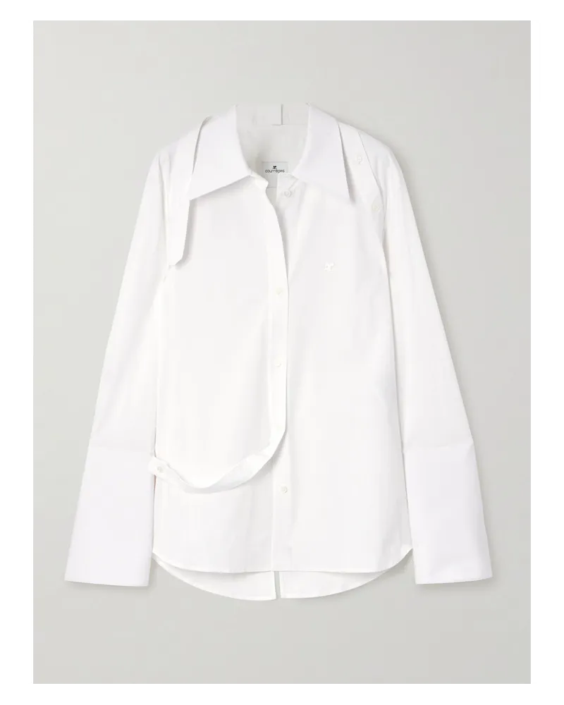 Courrèges Hemd aus Popeline aus einer Baumwollmischung Weiß