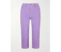 Capri Slim-leg Pants - Purple