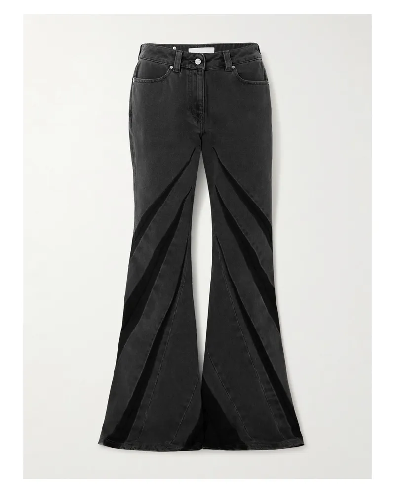 Dion Lee Hoch Sitzende Schlagjeans Mit Einsätzen - Schwarz Schwarz