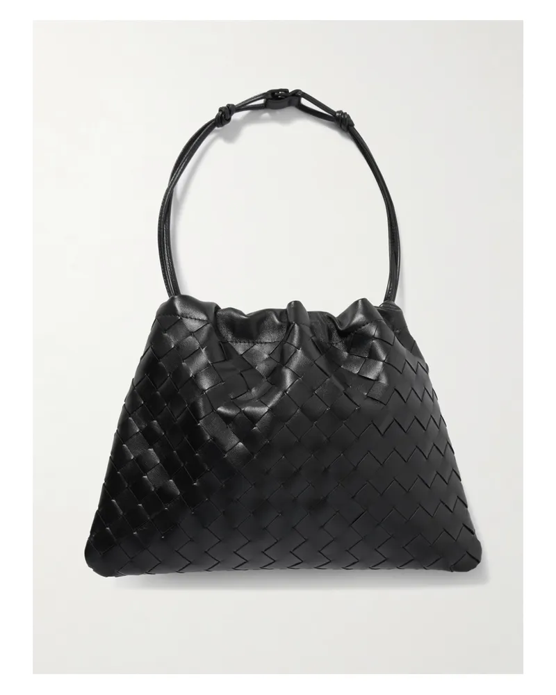 Bottega Veneta Dustbag Medium Intrecciato Leather Clutch - Black Black