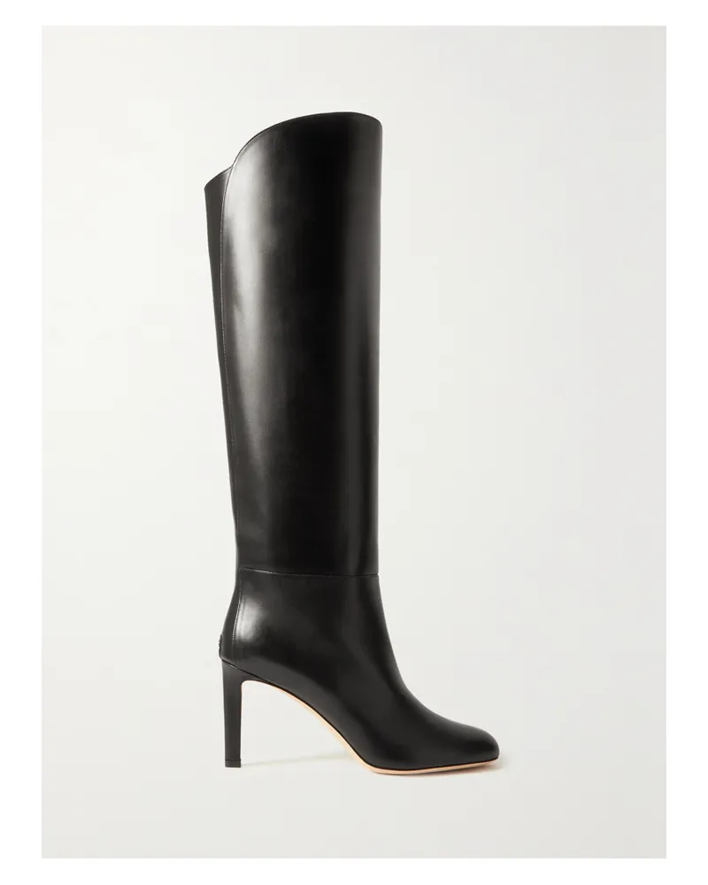 Jimmy Choo Karter 85 Kniehohe Stiefel Aus Leder - Schwarz Schwarz