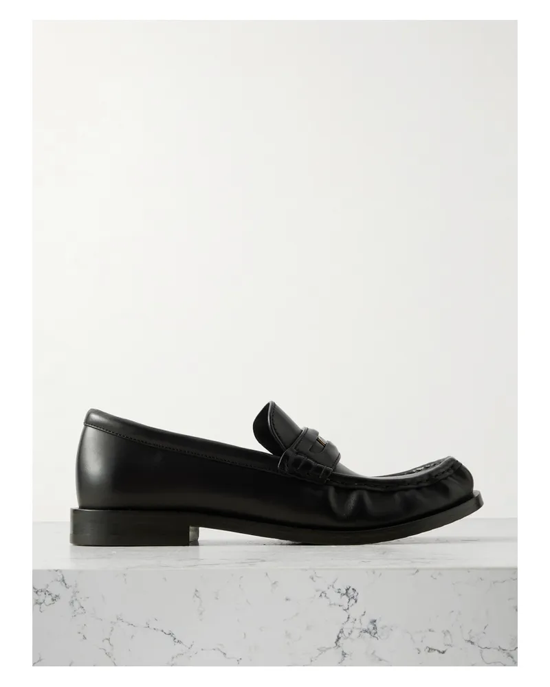 Burberry Pennyloafers Aus Leder - Schwarz Schwarz