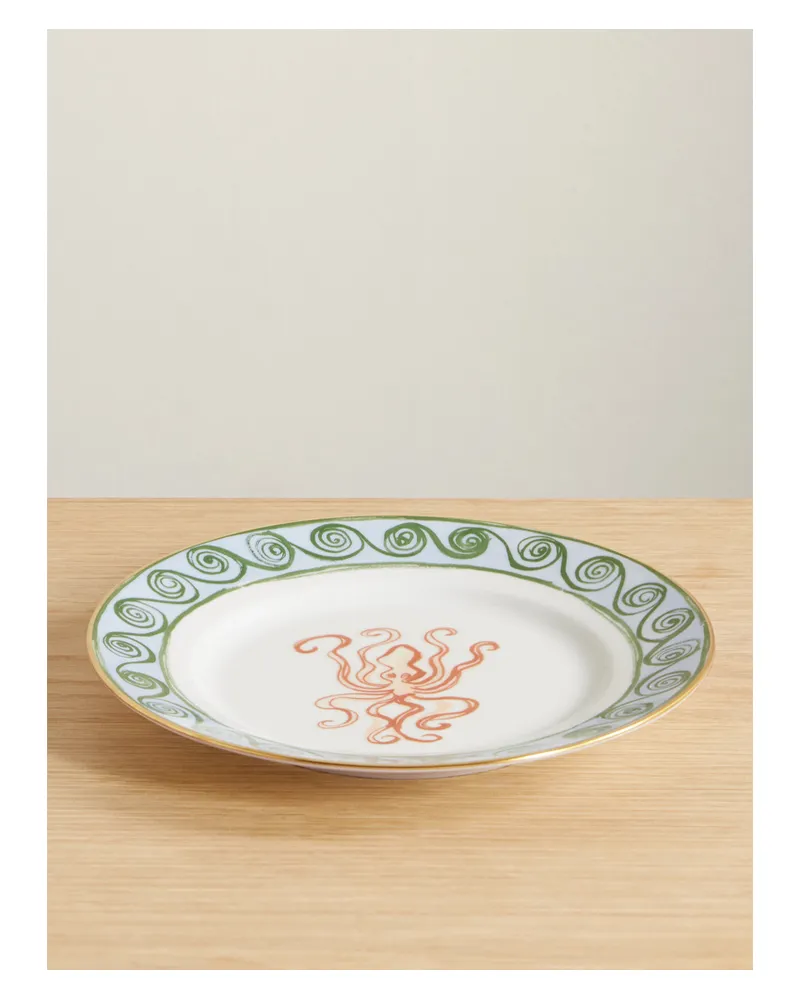 Ginori 1735 Luke Edward Hall Il Viaggio Di Nettuno Porzellanteller Mit Vergoldetem Detail - Weiß Weiß