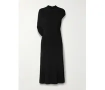 La Robe Salerno Asymmetric Open-back Stretch-jersey Midi Dress - Black