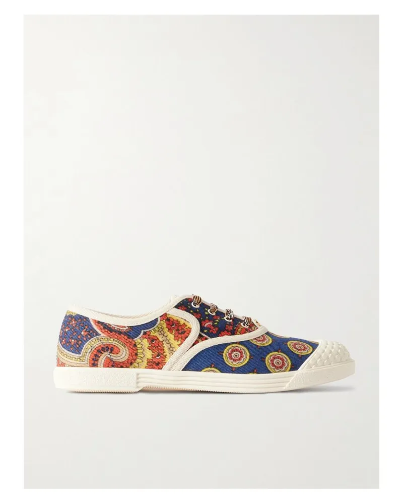 Valentino Garavani Bay By Bay Sneakers Aus Bedrucktem Twill - Blau Blau