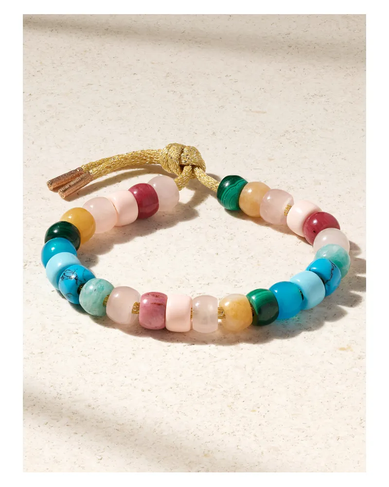 Carolina Bucci Forte Beads Carmel By The Sea Armband Aus Lurex® Mit Mehreren Steinen Und Details Aus 18 Karat Gold Gold