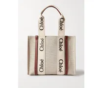 Net Sustain Woody Mittelgroße Tote Aus Leinen Mit Lederbesätzen - Braun