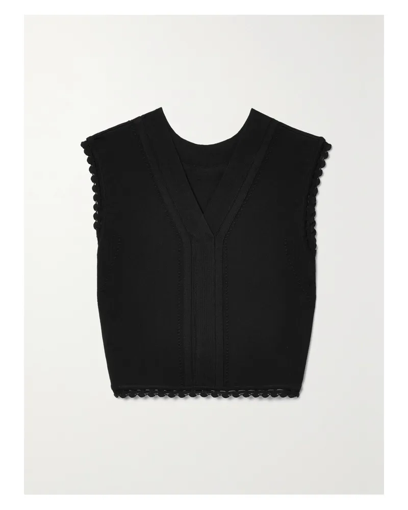 Victoria Beckham Verkürzter Pullunder Aus Stretch-strick - Schwarz Schwarz