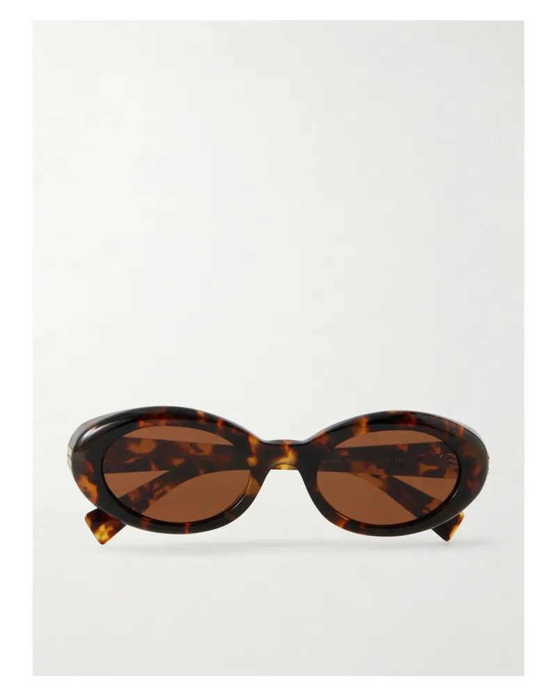 Miu Miu Rounded-frame Acetate Sunglasses - Tortoiseshell Tortoiseshell