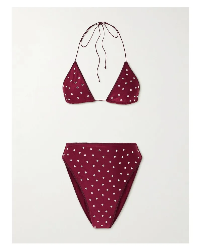 Oséree Gem Bikini Mit Verzierungen - Burgunder Burgunder