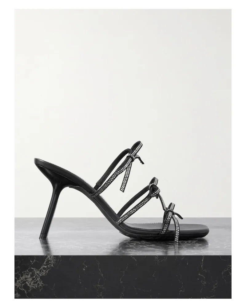 Loewe Petal Bow Mules Aus Veloursleder Mit Kristallen - Schwarz Schwarz