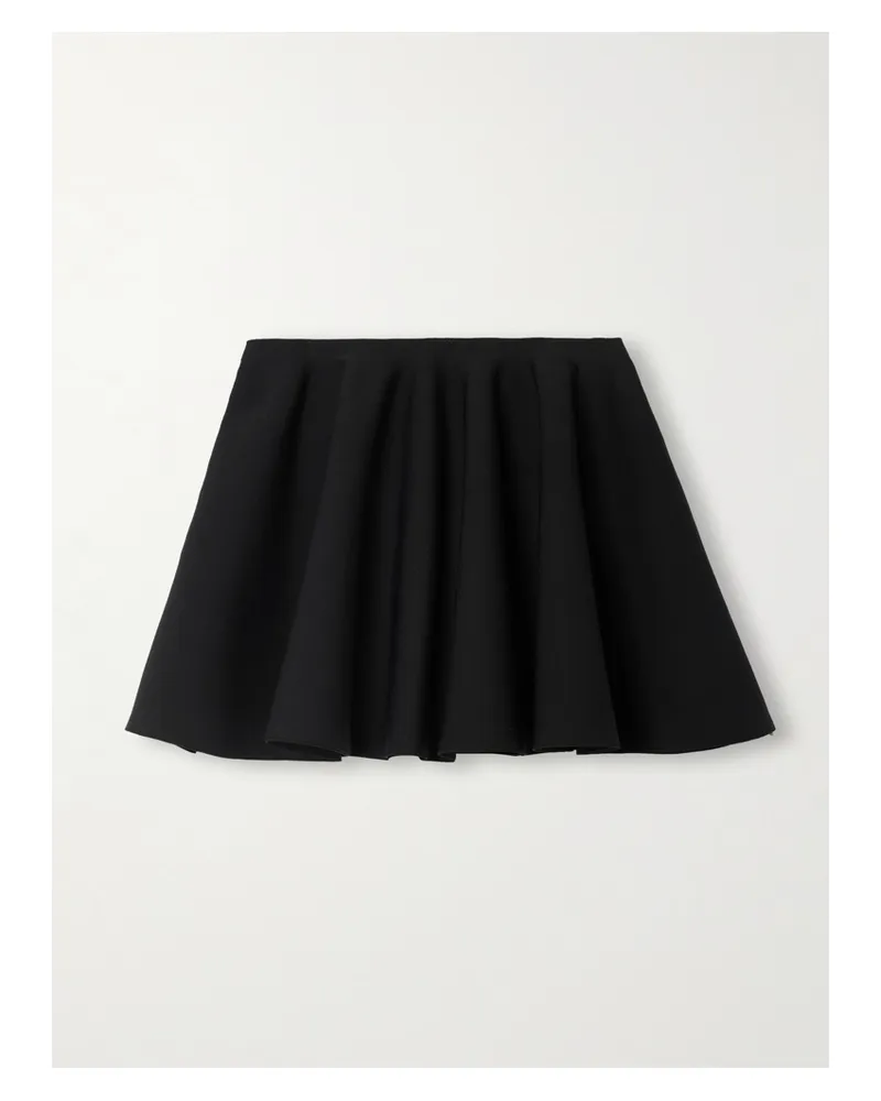 Alaïa Pleated Stretch-knit Mini Skirt - Black Black