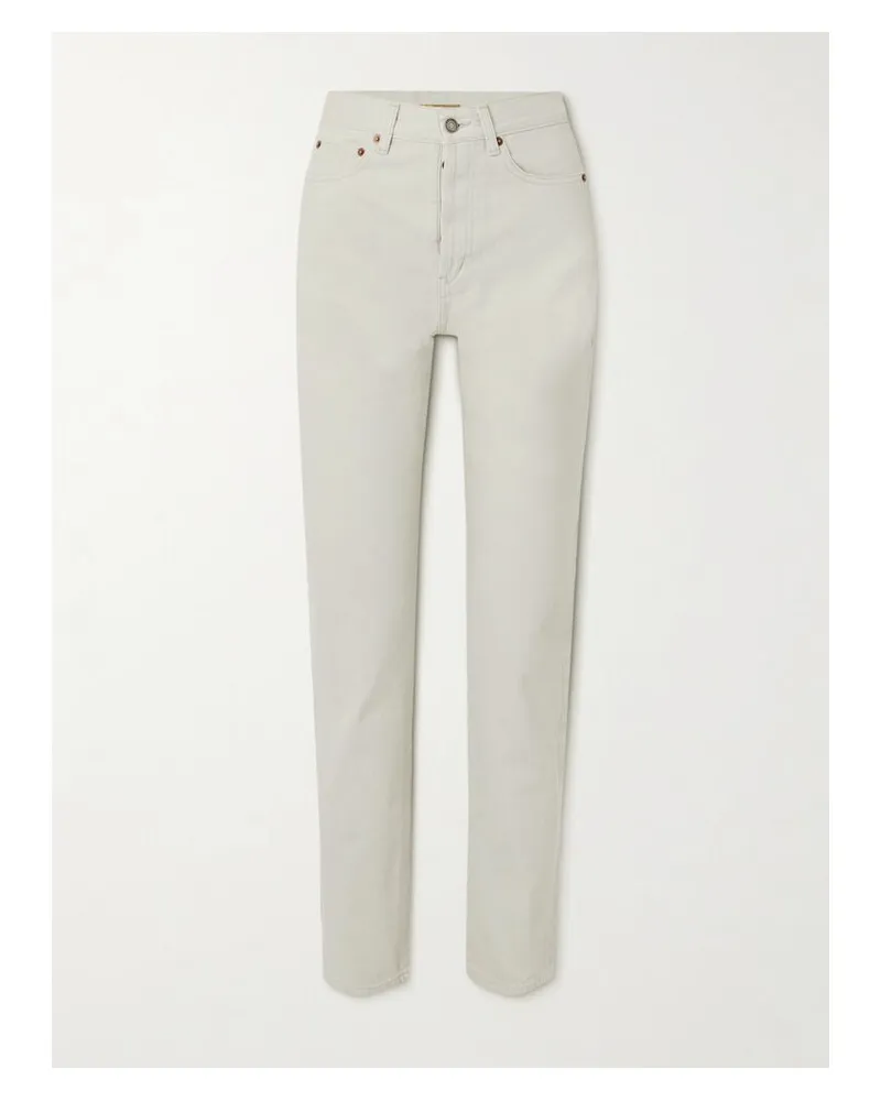 Saint Laurent Hoch Sitzende Jeans Mit Schmalem Bein - Weiß Weiß