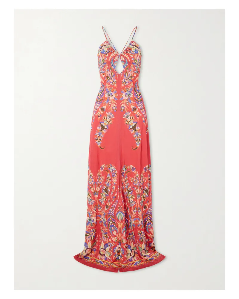 Etro Floral-print Crepe Maxi Dress - Red Red