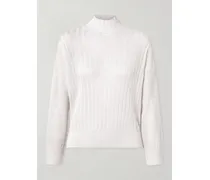 Luiza Ribbed-knit Turtleneck Sweater - White