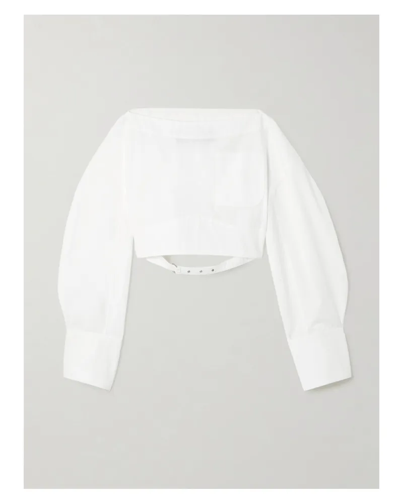 Jacquemus Casaco Bluse Aus Baumwollpopeline Mit Rückenausschnitt - Weiß Weiß