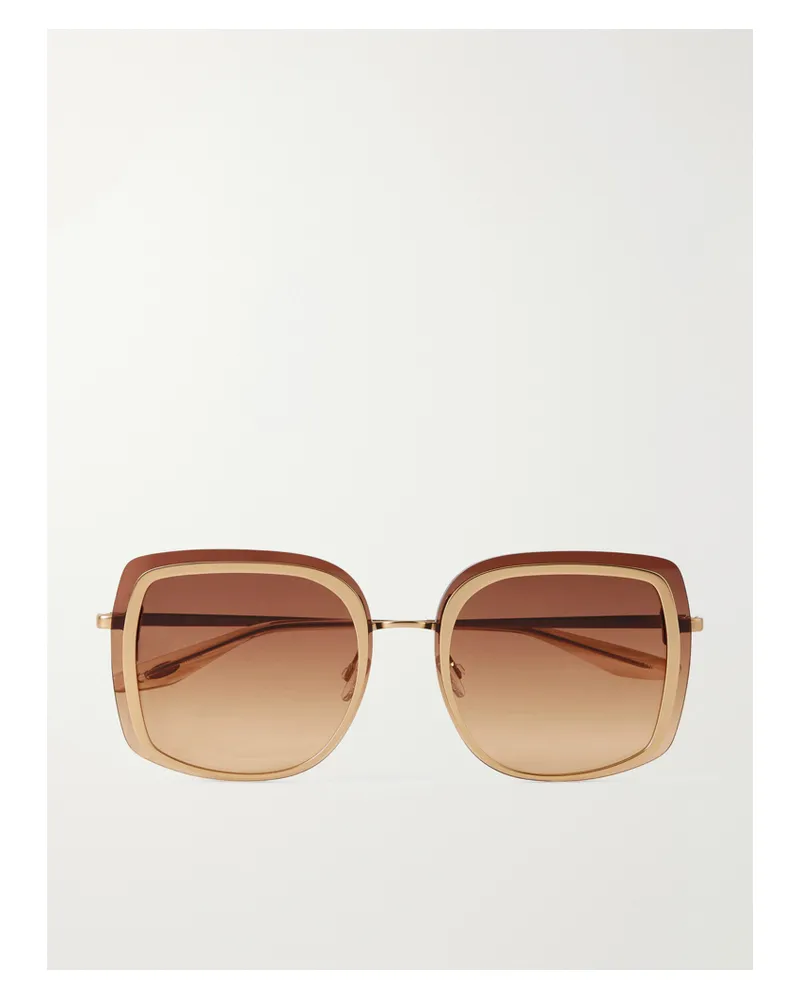 Barton Perreira Halima Oversized-sonnenbrille Mit Eckigem Rahmen Aus Goldfarbenem Titan - Roségold Roségold