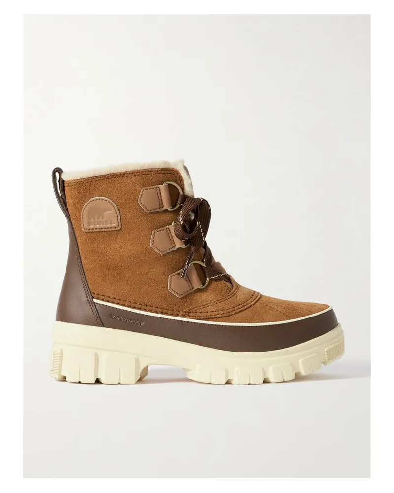 Sorel Torino V Ankle Boots Aus Veloursleder Mit Futter Aus Shearling-imitat Und Lederbesatz - Braun Braun