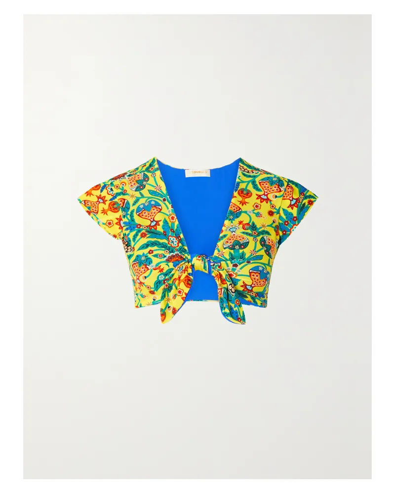 La DoubleJ Bardot Bikini-oberteil Mit Print Zum Binden - Gelb Gelb