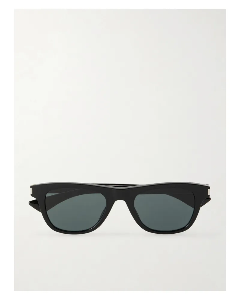 Saint Laurent Sonnenbrille Mit Eckigem Rahmen Aus Azetat - Schwarz Schwarz