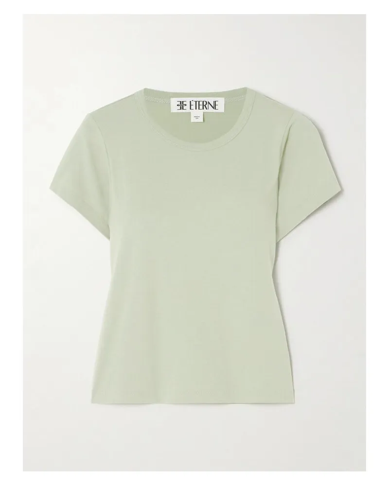 ÉTERNE Short Sleeve Baby Tee Verkürztes T-shirt Aus Jersey Aus Einer Baumwoll-modalmischung - Grün Grün