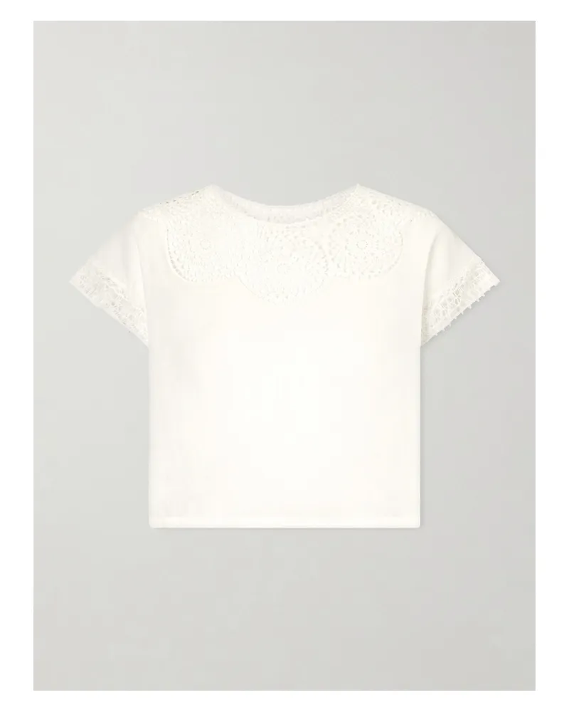 Nili Lotan Caila Crochet-trimmed Ramie Top - Neutrals Neutrals