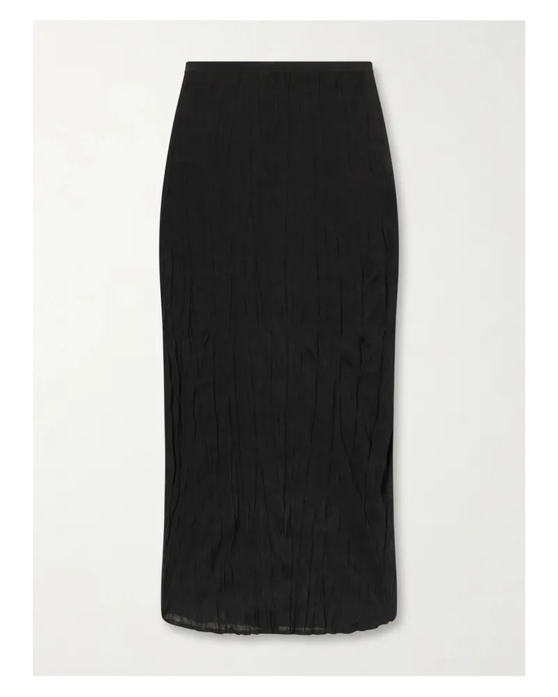 Totême Crinkled Knit Viscose Maxi Skirt - Black Black