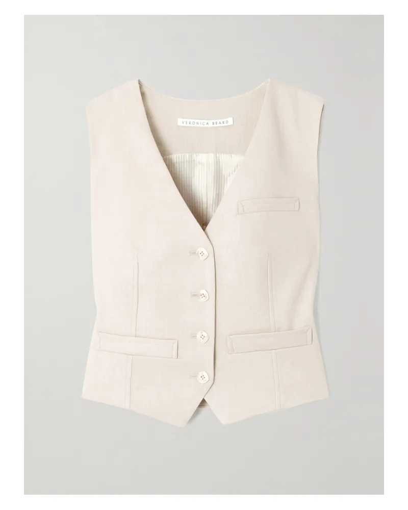 Veronica Beard Bennett Weste Aus Twill Aus Einer Leinenmischung - Wollweiß Wollweiß
