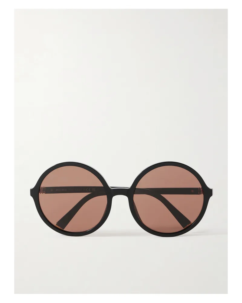 Miu Miu Round-frame Acetate Sunglasses - Black Black