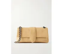 Le Bambino Chaîne Raffia-effect Shoulder Bag - Neutrals