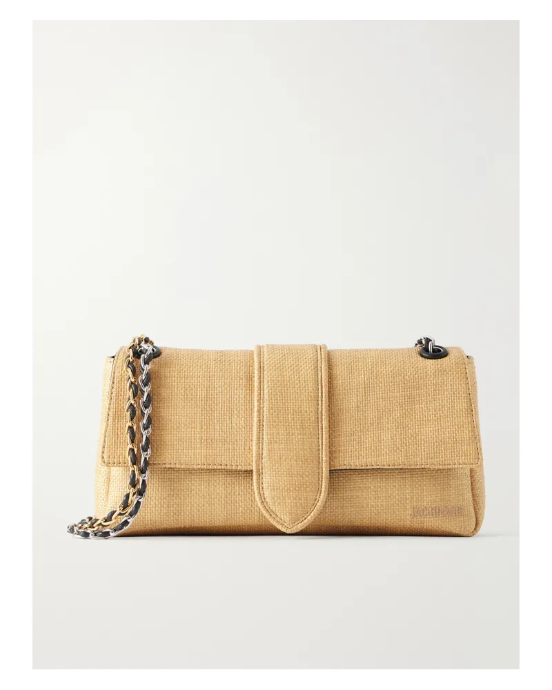 Jacquemus Le Bambino Chaîne Raffia-effect Shoulder Bag - Neutrals Neutrals