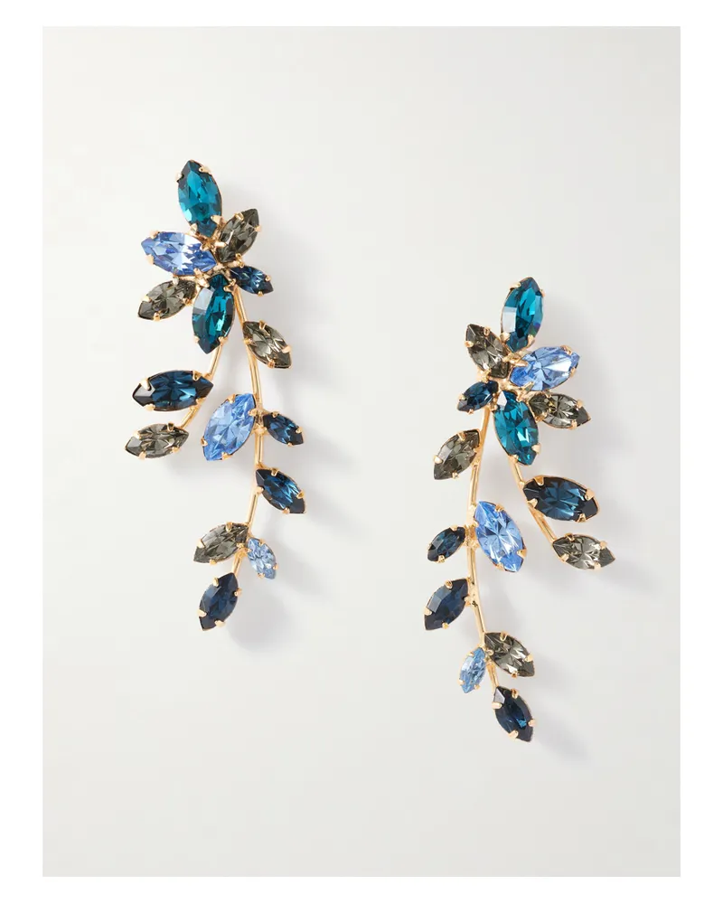 Jennifer Behr Aspyn Gold-tone Crystal Earrings - Blue Blue