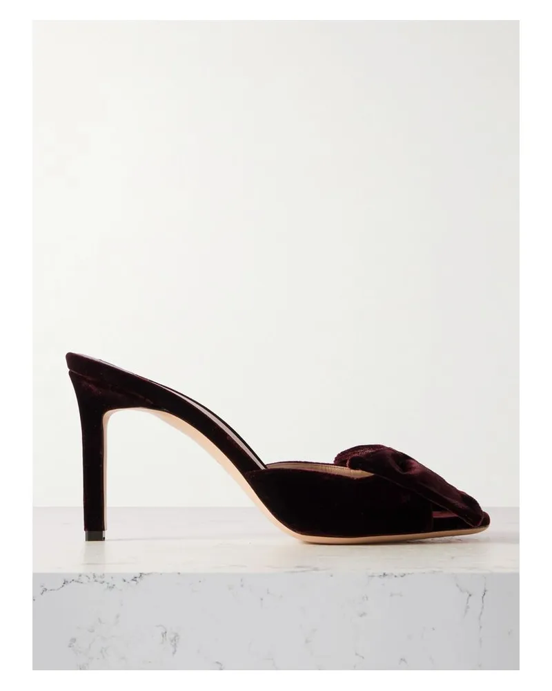 Tom Ford Brigitte Mules Aus Samt Mit Schleife - Burgunder Burgunder