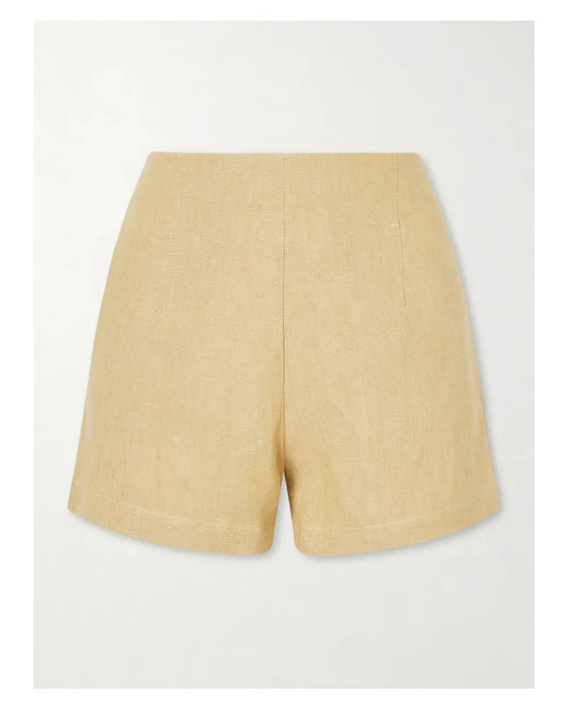 Le Kasha 1918 Ezbet Heavy Linen Shorts - Neutrals Neutrals