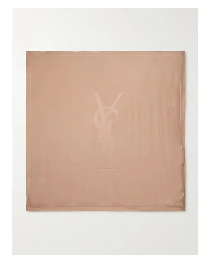 Saint Laurent Tuch Aus Seiden-charmeuse - Neutral Neutral