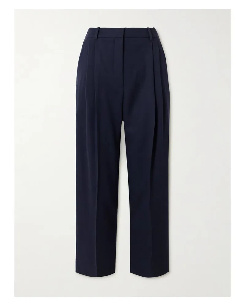 Stella McCartney Verkürzte Bundfaltenhose Aus Wolle - Blau Blau