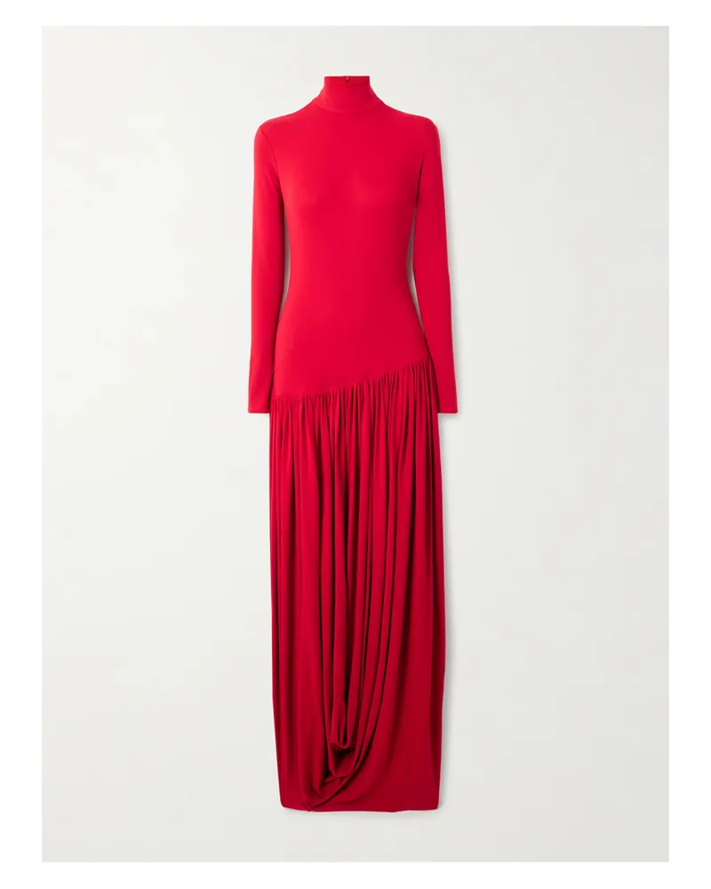 Magda Butrym Midikleid Aus Stretch-crêpe Mit Falten - Rot Rot