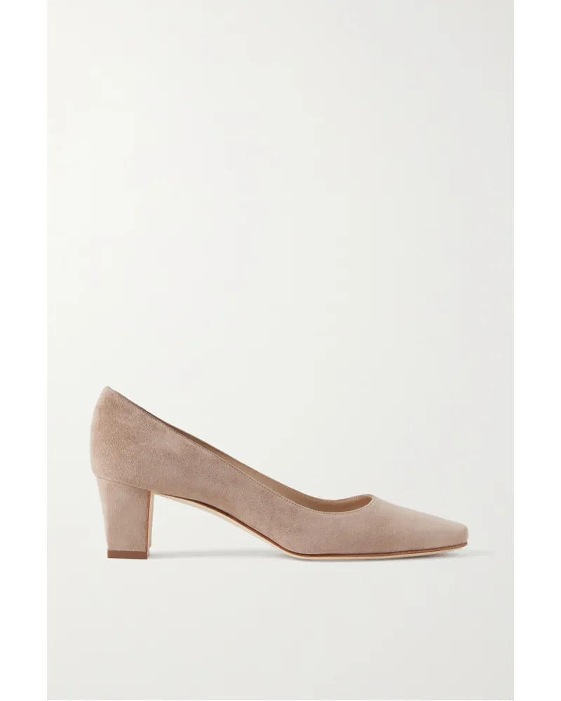 Manolo Blahnik Okkatopla 50 Pumps aus Veloursleder Neutral