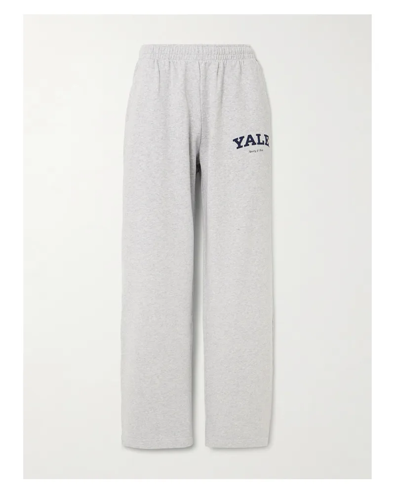 SPORTY & RICH Jogginghose Aus Baumwoll-jersey Mit Print - Grau Grau