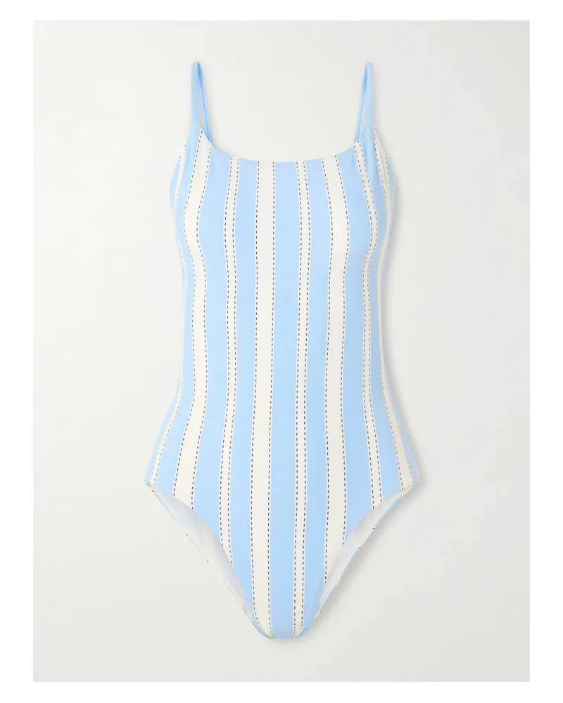 lemlem Elene Striped Swimsuit - Blue Blue