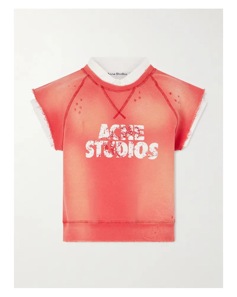 Acne Studios Frayser Sweatshirt Aus Baumwoll-jersey Mit Print - Rot Rot