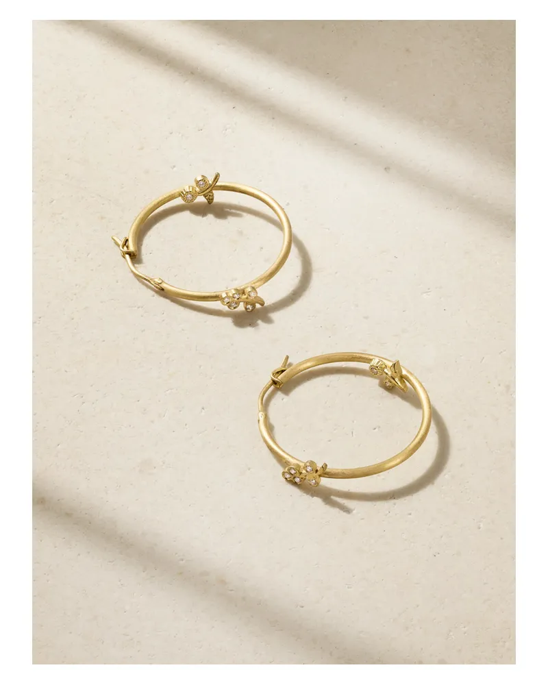Ileana Makri Lavender Mittelgroße Creolen Aus 18 Karat Gold Mit Diamanten Gold