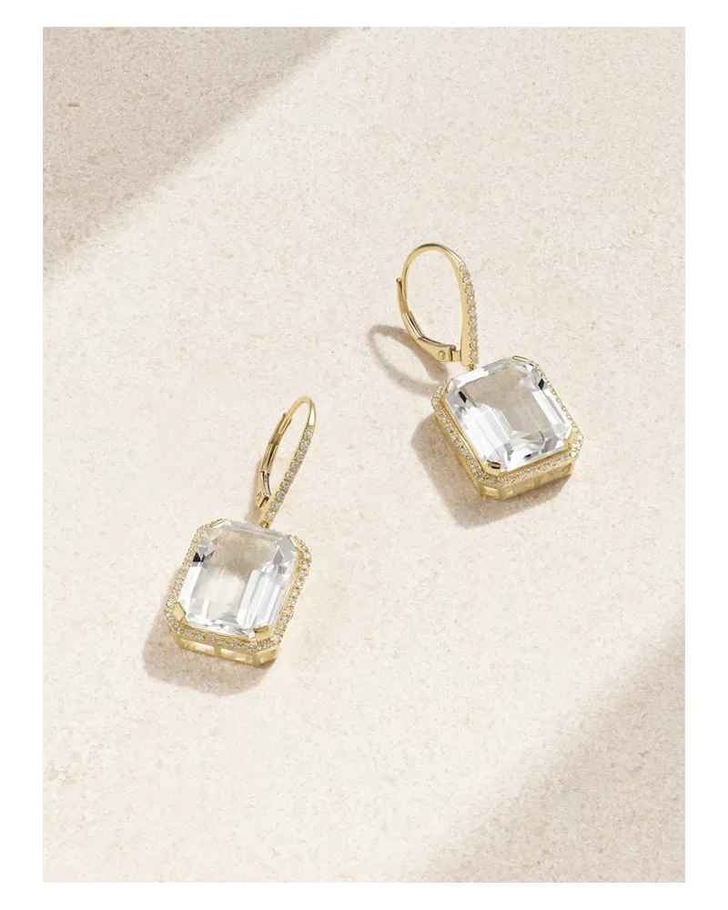 SHAY Portrait 18-karat Gold, Topaz And Diamond Earrings Gold