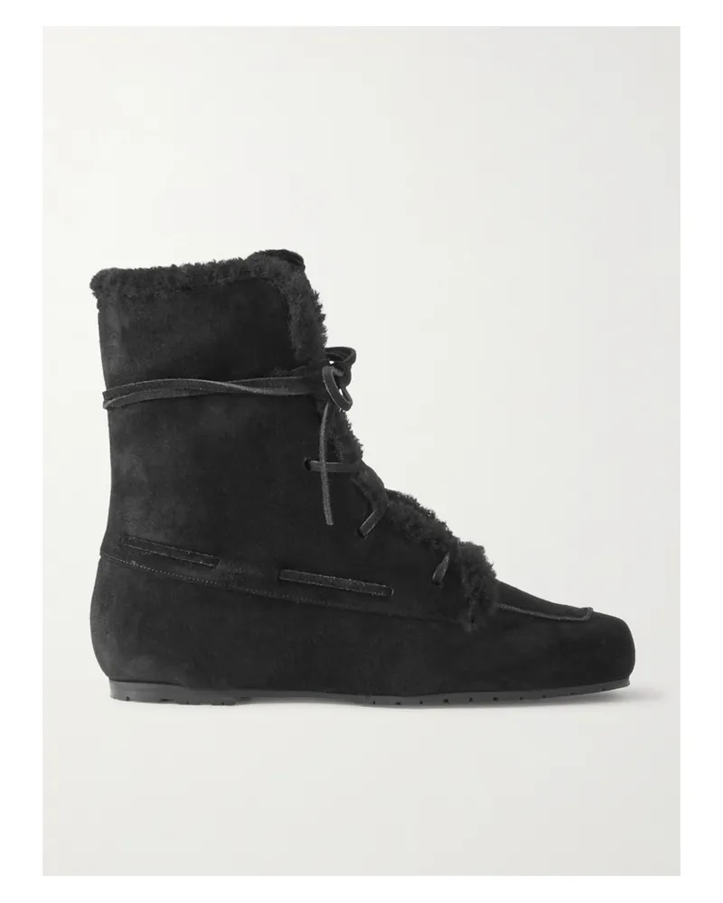 aeyde Paul Shearling Ankle Boots - Black Black