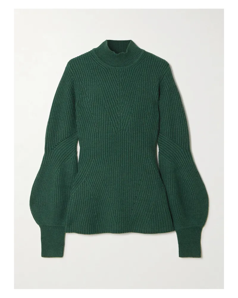 Zimmermann Gerippter Wollpullover Mit Schößchen - Grün Grün