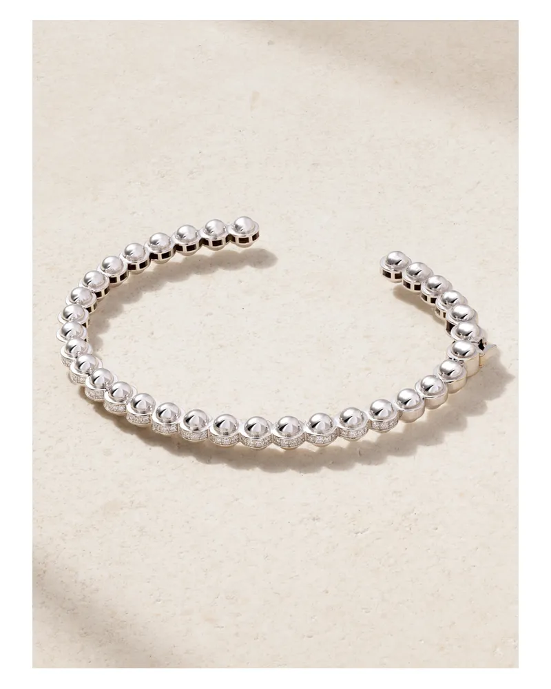 L’Atelier Nawbar The Carbon Atom Armreif Aus 18 Karat Weißgold Mit Diamanten - Silber Silber