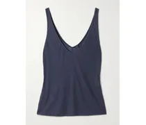 Sheer Ribbed V Neck Tank – Sleet – Tanktop Aus Geripptem Jersey - Blau